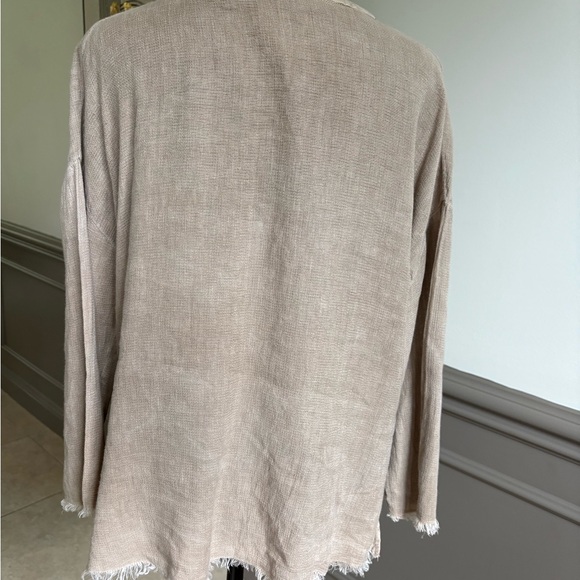 Zara Tan Textured Linen Top - Picture 2 of 5